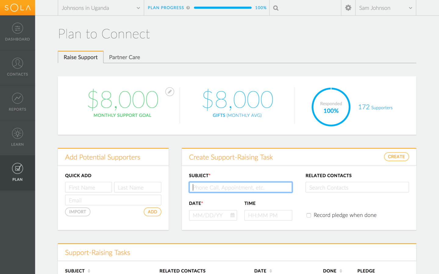 Create a plan with tasks