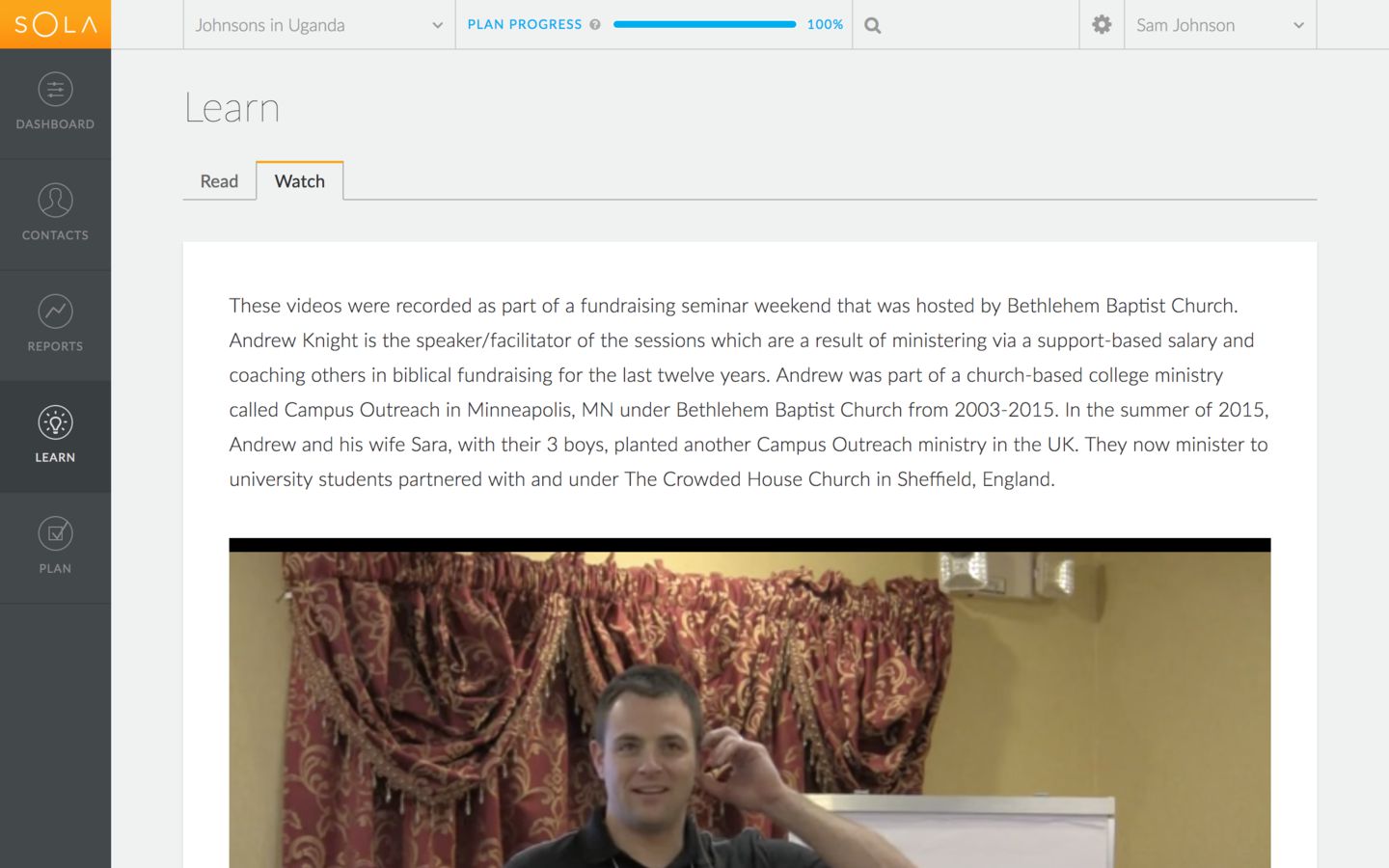 Training video content